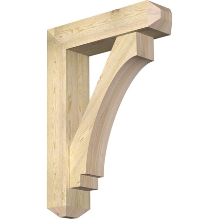 Ekena Millwork Imperial Craftsman Rough Sawn Bracket w/ Offset Brace, Douglas Fir, 8"W x 32"D x 44"H BKT0806X32X44IMP04RDF